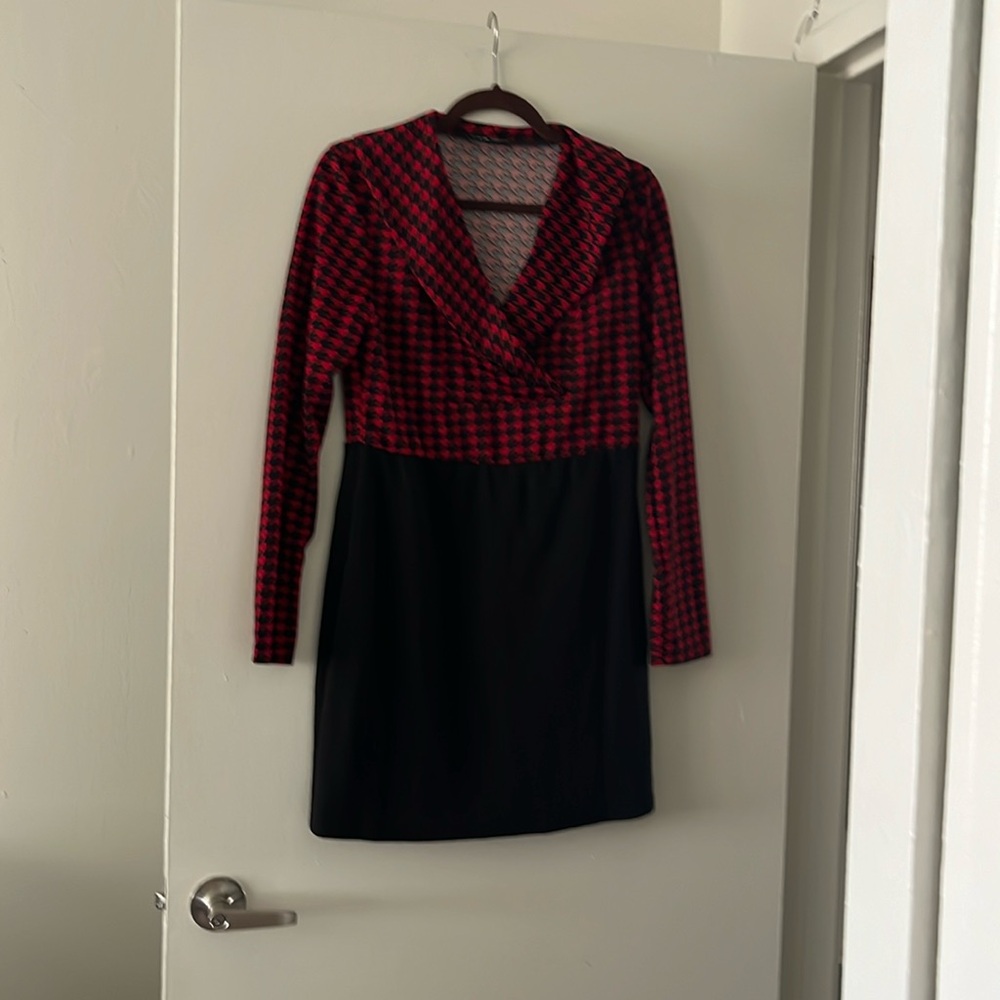 Red and black dress